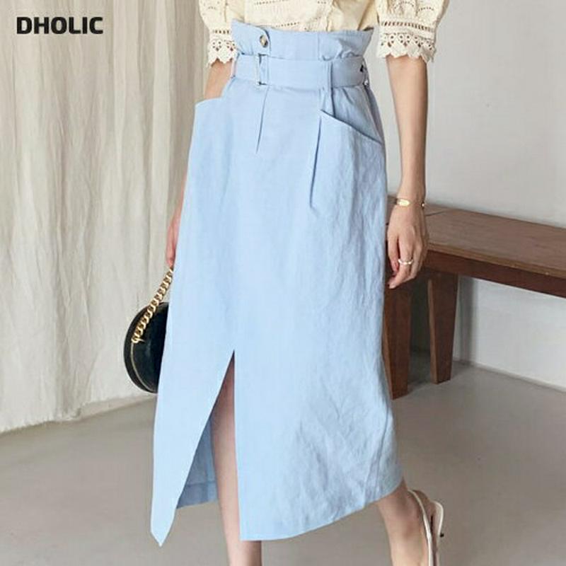 【新作10%OFF】ベルト付Hラインロングスカート・全2色・t60211 レディース【sk】【韓国 ファッション ボトムス ロン