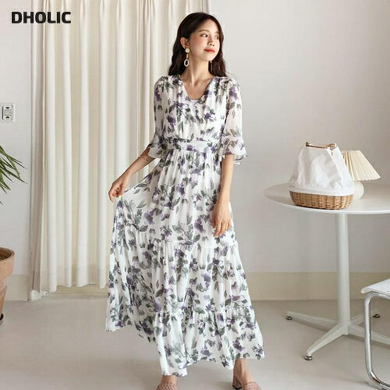 【新作10%OFF】シフォンフローラルワンピース・全2色・b60201 レディース【ops】【韓国 ファッション ワンピース ロ