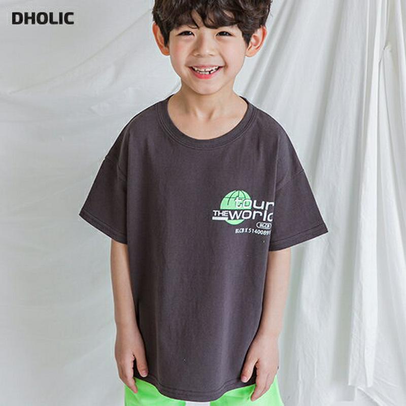 【新作10%OFF】tourロゴ半袖Tシャツ・u04044・キッズ 【3~8才】【tops】【韓国 ファッション トップス Tシ