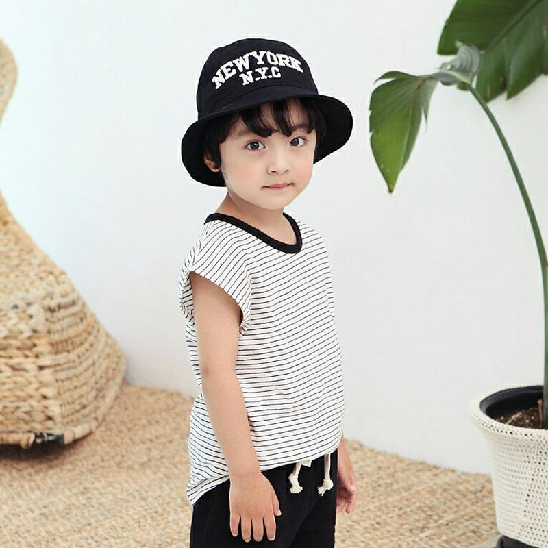 ボーダー半袖Tシャツ・p004205・キッズ 【3~8才】【tops】【韓国 ファッション トップス Tシャツ カットソー 半袖 ハーフスリーブ ルーズ ゆったり 女の子 男の子 ボーダー コットン100 子供 子供服 小学生 ジュニア 夏】【KIDS】