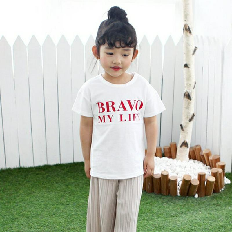 BRAVO半袖Tシャツ・p004112・キッズ 【3~8才】【tops】【韓国 ファッション トップス Tシャツ カットソー 半袖 ハーフスリーブ ルーズ ゆったり 女の子 男の子 レタリング コットン100 子供 子供服 小学生 ジュニア 夏】【KIDS】
