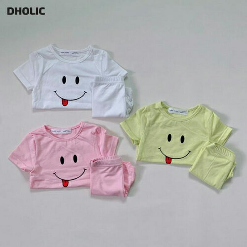 【新作10%OFF】スマイルTシャツ&パンツSET・u04036・キッズ 【3~8才】【SET】【韓国 ファッション セットアッ