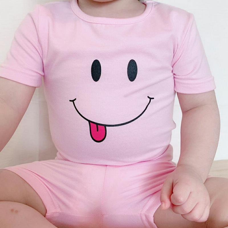 【新作10%OFF】スマイルTシャツ&パンツSET・u04036・キッズ 【3~8才】【SET】【韓国 ファッション セットアッ
