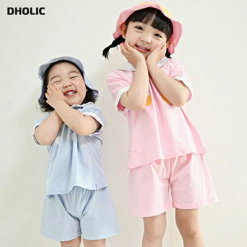 【新作10%OFF】配色ラウンドカラーTシャツ&パンツ・u04006・キッズ 【3~8才】【SET】【韓国 ファッション セット