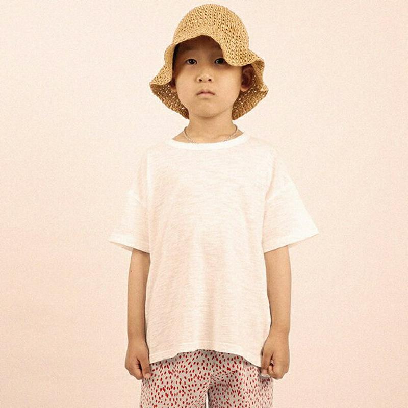 【新作10%OFF】半袖スラブTシャツ・u03984・キッズ 【3~8才】【tops】【韓国 ファッション トップス Tシャツ 