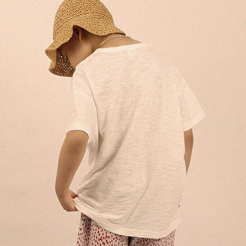 【新作10%OFF】半袖スラブTシャツ・u03984・キッズ 【3~8才】【tops】【韓国 ファッション トップス Tシャツ 