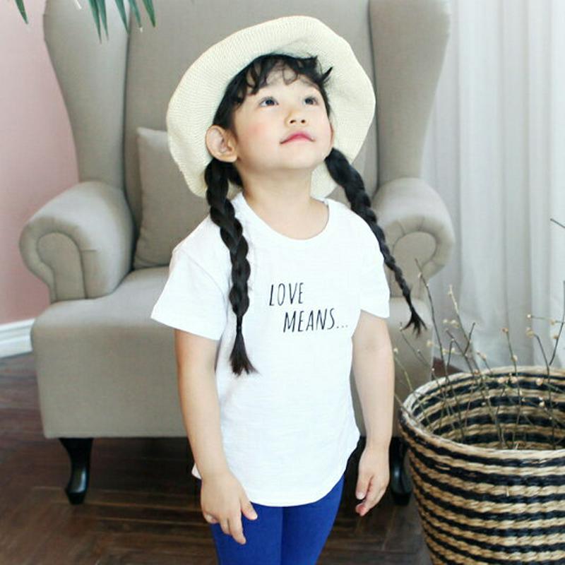LOVE半袖Tシャツ・p004108・キッズ 【3~8才】【tops】【韓国 ファッション トップス Tシャツ カットソー 半袖 ハーフスリーブ ルーズ ゆったり 女の子 男の子 レタリング コットン100 子供 子供服 小学生 ジュニア 夏】【KIDS】