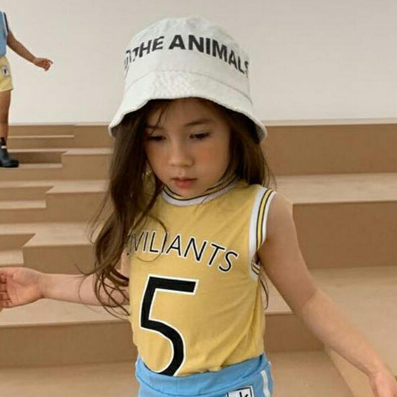 【新作10%OFF】NO5タンクトップ・u03817・キッズ 【3~8才】【tops】【韓国 ファッション トップス Tシャツ 