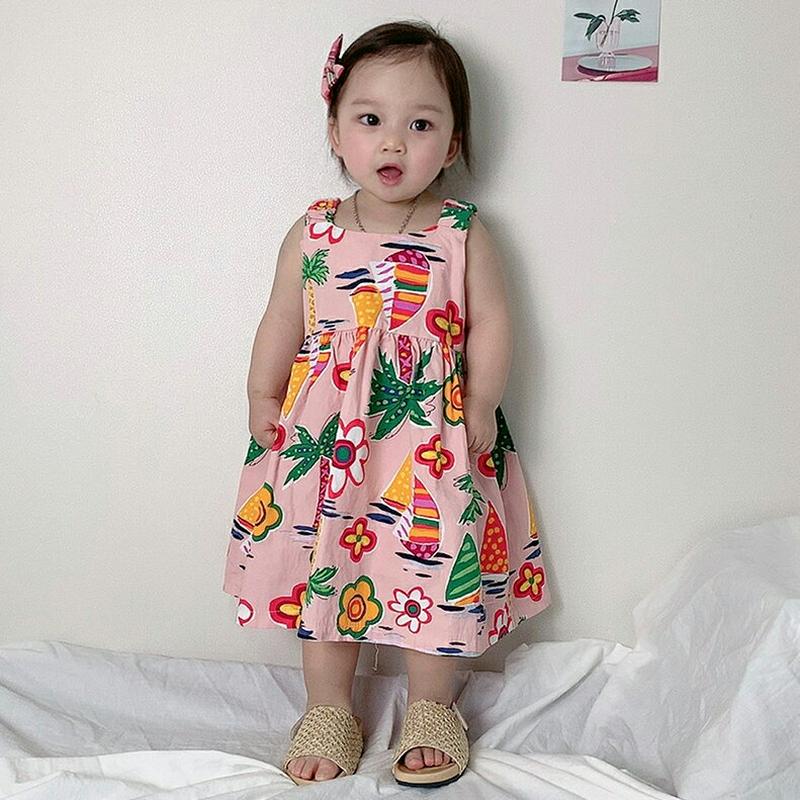 【新作10%OFF】トロピカル柄ワンピース・u03996・キッズ 【3~8才】【ops】【韓国 ファッション ワンピース ロング