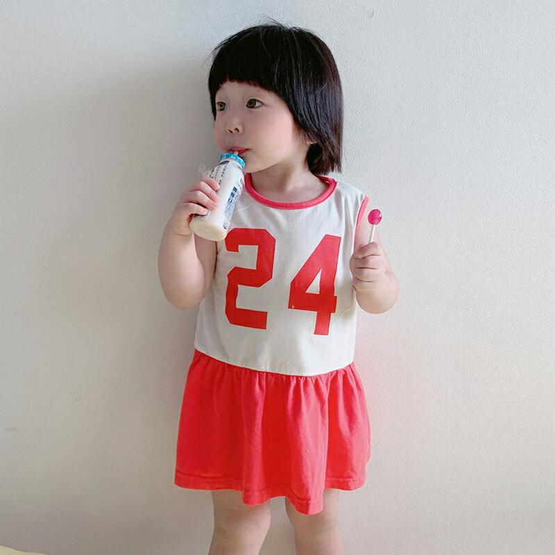 【新作10%OFF】24配色スリーブレスワンピース・u03988・キッズ 【3~8才】【ops】【韓国 ファッション ワンピース