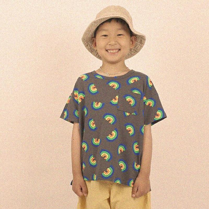 【新作10%OFF】Rainbow半袖Tシャツ・u03983・キッズ 【3~8才】【tops】【韓国 ファッション トップス T