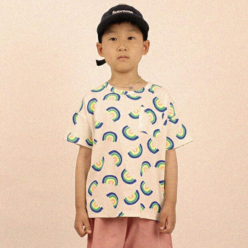 【新作10%OFF】Rainbow半袖Tシャツ・u03983・キッズ 【3~8才】【tops】【韓国 ファッション トップス T