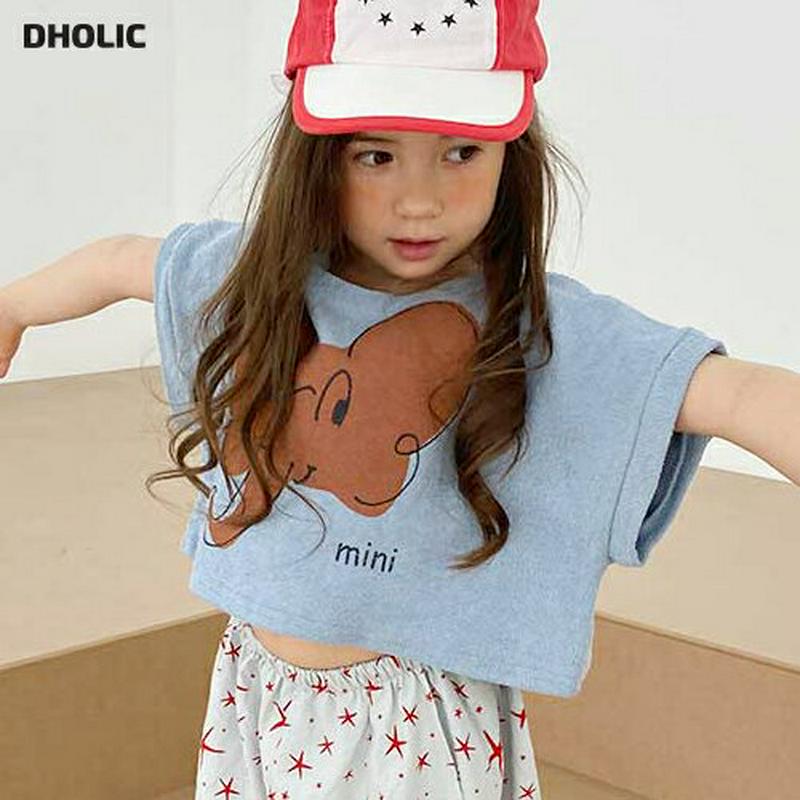 【新作10%OFF】ElephantクロップドTシャツ・u03924・キッズ 【3~8才】【tops】【韓国 ファッション トッ