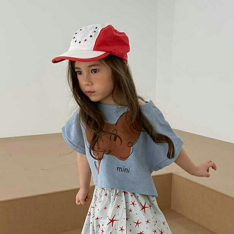 【新作10%OFF】ElephantクロップドTシャツ・u03924・キッズ 【3~8才】【tops】【韓国 ファッション トッ