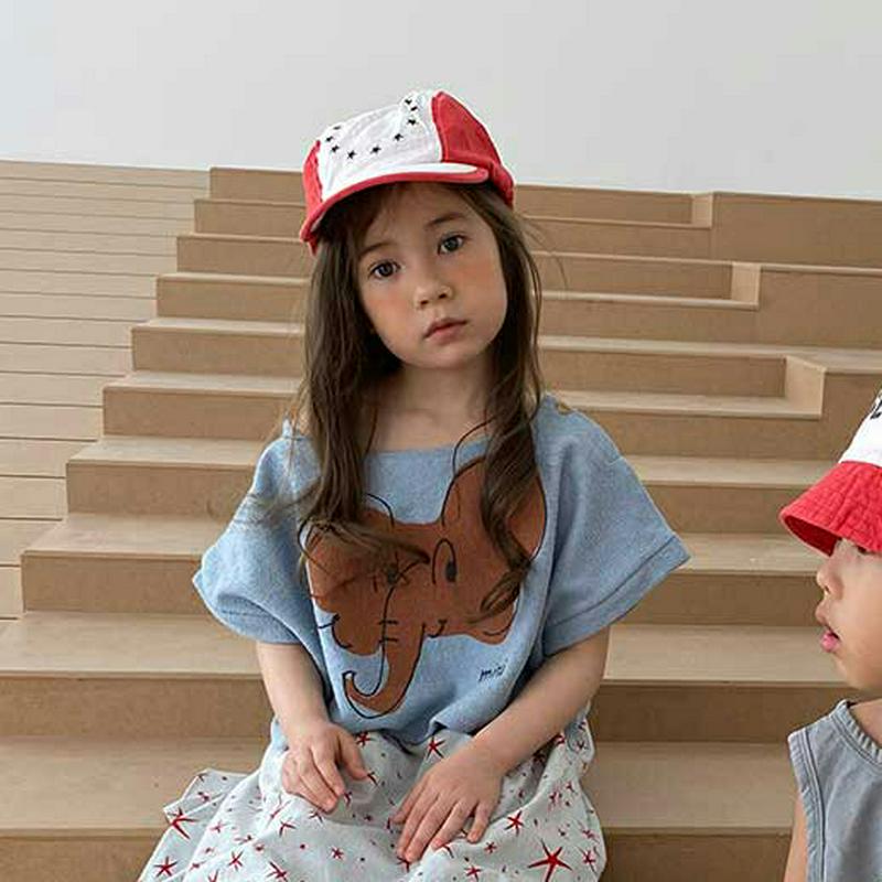 【新作10%OFF】ElephantクロップドTシャツ・u03924・キッズ 【3~8才】【tops】【韓国 ファッション トッ