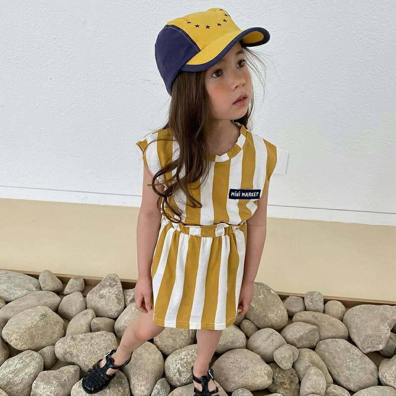 【新作10%OFF】ワッペンストライプ上下SET・u03895・キッズ 【3~8才】【SET】【韓国 ファッション セットアップ