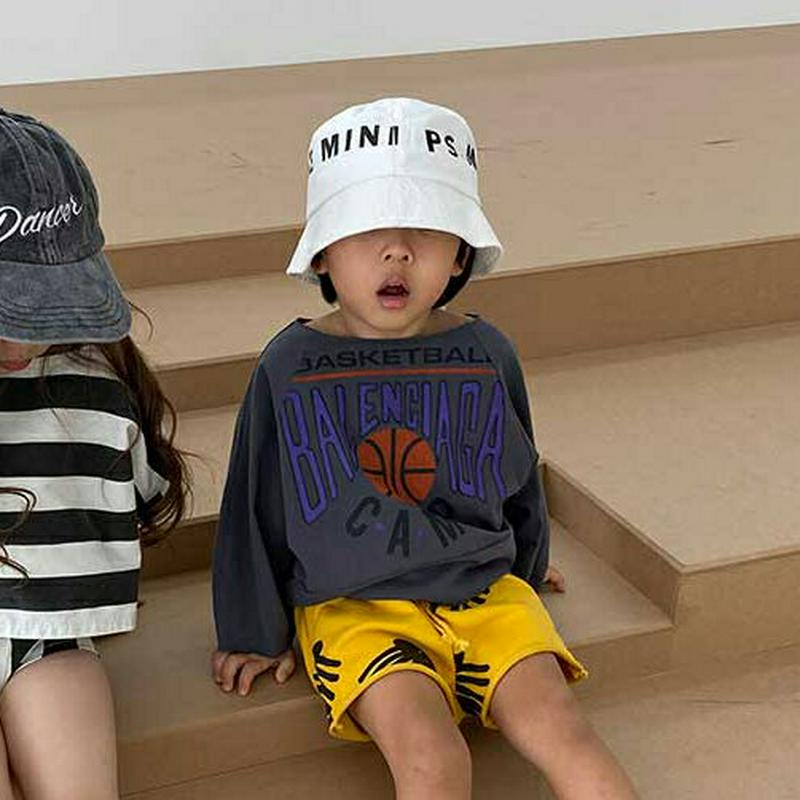【新作10%OFF】BasketロゴTシャツ・u03855・キッズ 【3~8才】【tops】【韓国 ファッション トップス Tシ
