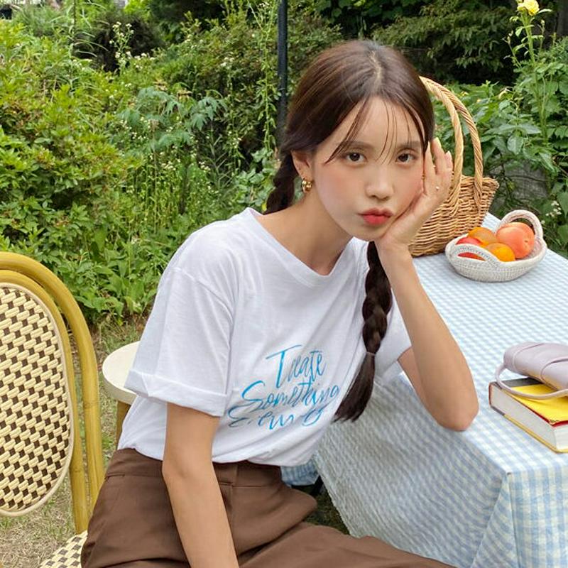 半袖レタリングTシャツ・全3色・t55988 レディース【tops】【韓国 ファッション トップス Tシャツ 半袖 ロゴ ロゴT