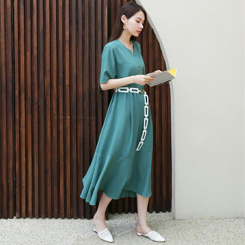 タックネックロングワンピース・全4色・b62892 レディース【ops】【韓国 ファッション ワンピース ロング ロングワンピー