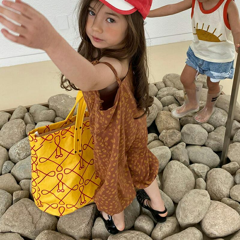リボンストラップパターンオールインワン・u03888 キッズ【3~8才】【pt】【オールインワン パンツ ズボン ボトムス スリ