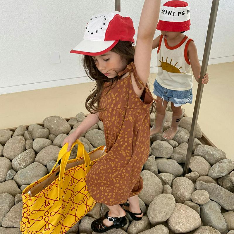リボンストラップパターンオールインワン・u03888 キッズ【3~8才】【pt】【オールインワン パンツ ズボン ボトムス スリ