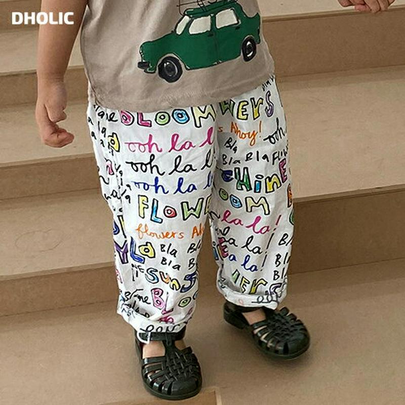カラフルレタリングパンツ・u03896 キッズ【3~8才】【pt】【パンツ ズボン ボトムス ロングパンツ カラフル ロゴ ポッ