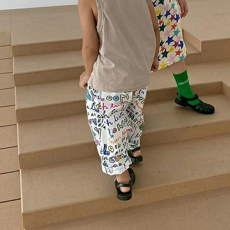 カラフルレタリングパンツ・u03896 キッズ【3~8才】【pt】【パンツ ズボン ボトムス ロングパンツ カラフル ロゴ ポッ