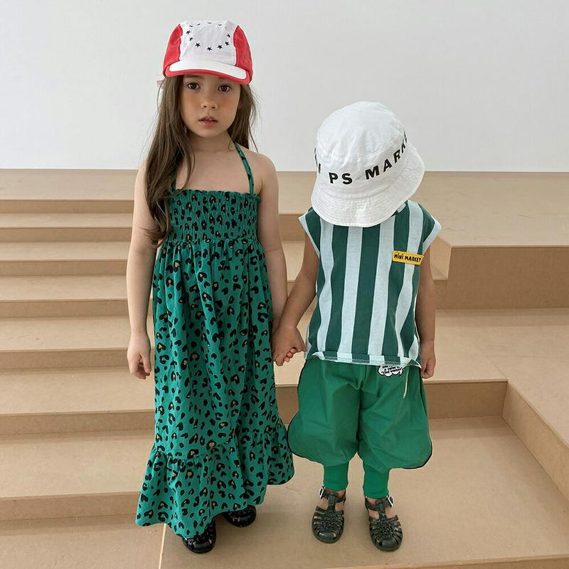 シャーリングレオパードワンピース・u03902 キッズ【3~8才】【ops】【ワンピース ロング ロングワンピース レオパード 