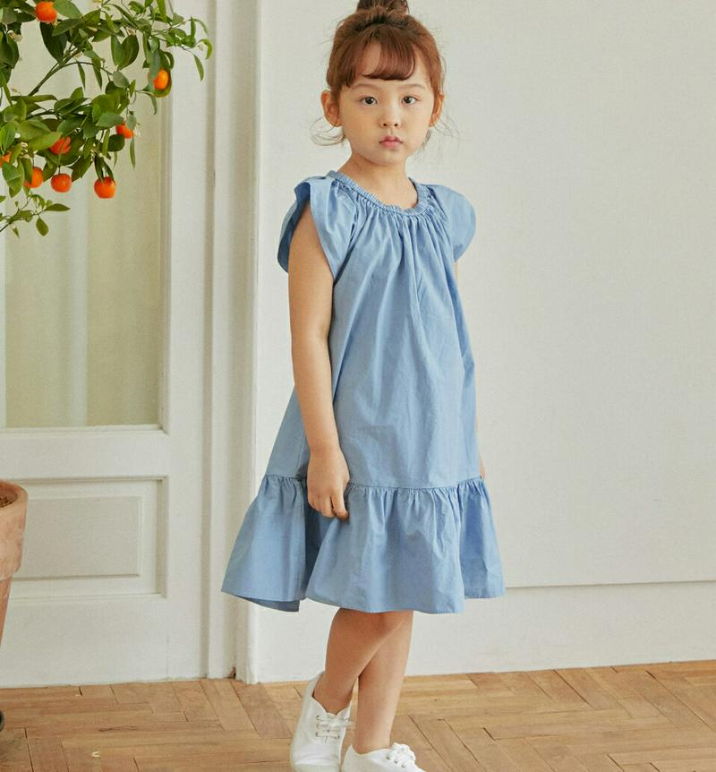 フレアヘムワンピース u03795・キッズ 【3~8才】【ops】【韓国 ファッション ワンピース ロング 膝下 半袖 ショート