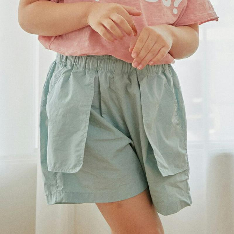 フラップポイントショートパンツ u03806・キッズ 【3~8才】【pt】【韓国 ファッション ボトムス パンツ ハーフ ショー
