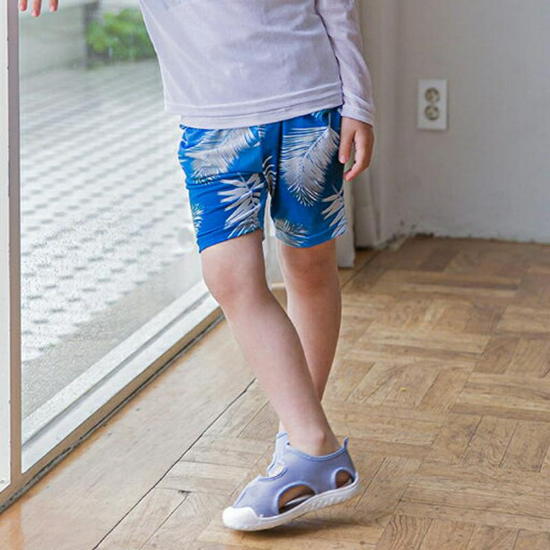 リーフ柄ポケットスイムパンツ・p003876 キッズ【3~8才】【bw】【水着 ビーチウェア スイムパンツ リーフ柄 ハーフパンツ 半ズボン パンツ ズボン カジュアル 男の子 夏 韓国 韓国子供服 子供 こども 子供服 こども服】【KIDS】