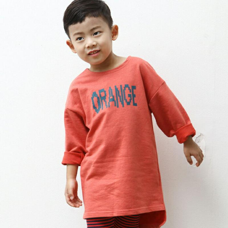 COLORSロングTシャツ p002668・キッズ 【3~8才】【tops】【韓国 ファッション トップス Tシャツ カットソー ラウンドネック 長袖 ルーズ ゆったり ドロップショルダー ロンT ロング 女の子 男の子 子供 子供服 小学生 ジュニア 春 秋】【KIDS】