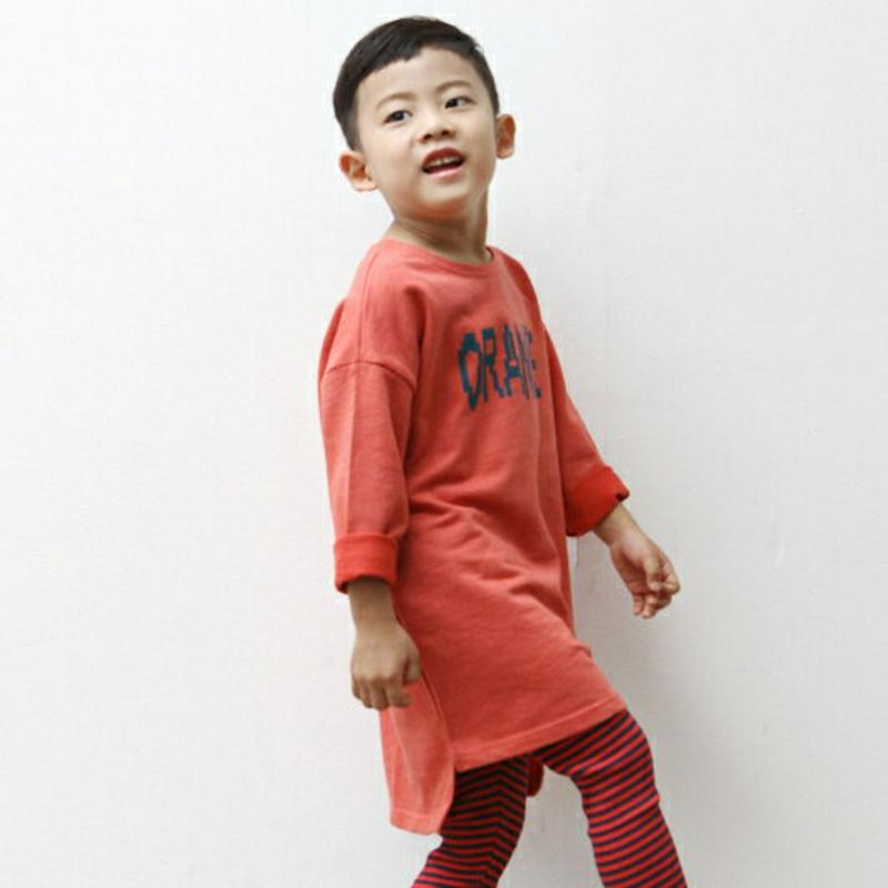 COLORSロングTシャツ p002668・キッズ 【3~8才】【tops】【韓国 ファッション トップス Tシャツ カットソー ラウンドネック 長袖 ルーズ ゆったり ドロップショルダー ロンT ロング 女の子 男の子 子供 子供服 小学生 ジュニア 春 秋】【KIDS】