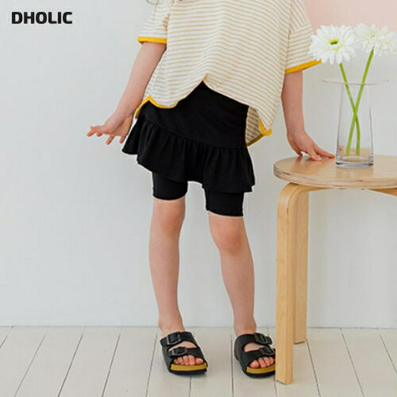 フレアヘムスカートレギンス(ブラック) p003660・キッズ 【3~8才】【pt】【韓国 ファッション ボトムス レギンス ス