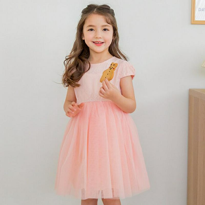 バックリボンチュールワンピース(ピンク) p003480・キッズ 【3~8才】【ops】【韓国 ファッション ワンピース ロング