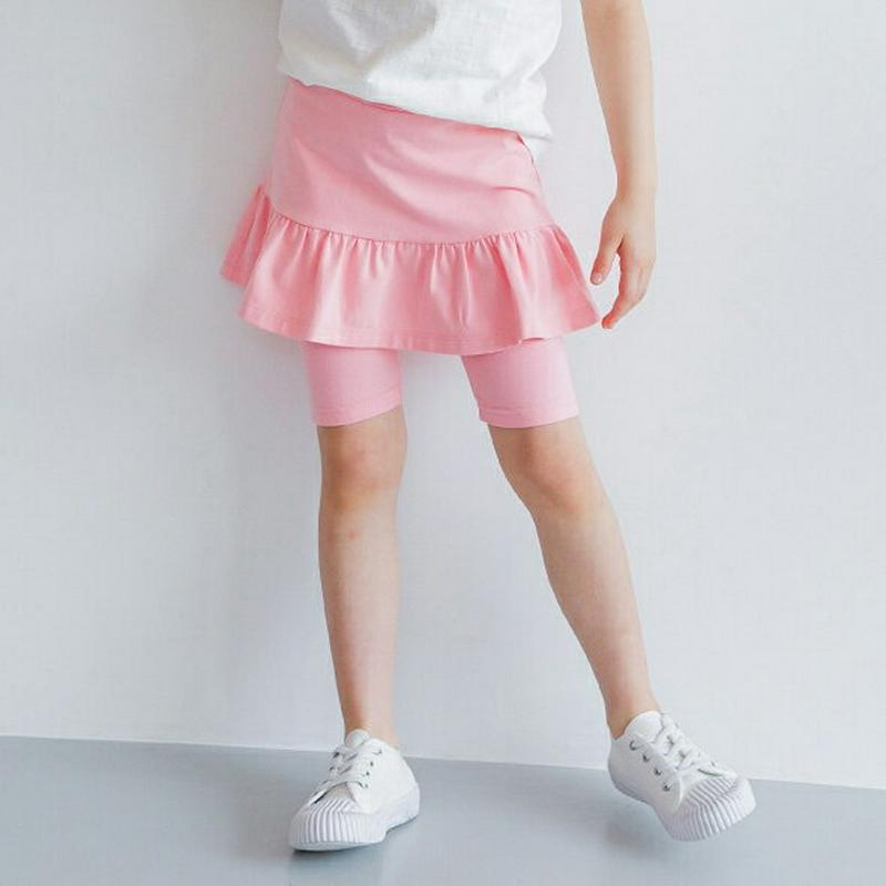 フレアヘムスカートレギンス(ピンク) p003656・キッズ 【3~8才】【pt】【韓国 ファッション ボトムス レギンス スカ