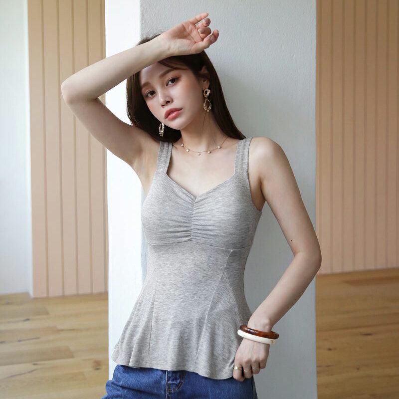 【新作10%OFF】フレアカップスリーブレス・全3色・t62912 レディース【tops】【韓国 ファッション トップス スリー