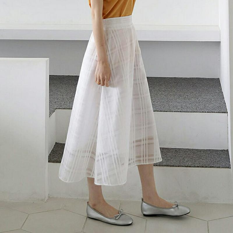 【新作10%OFF】シアーチェックスカート・全3色・b62948 レディース【sk】【韓国 ファッション スカート ロング ロン