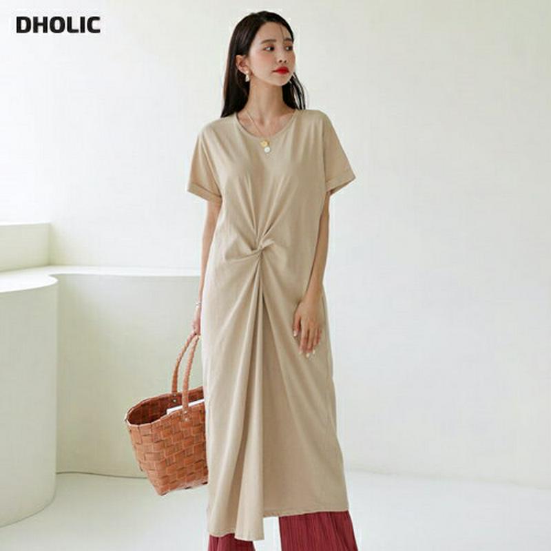 【新作10%OFF】ツイストロールアップワンピース・全3色・b56416 レディース【ops】【韓国 ファッション ワンピース 