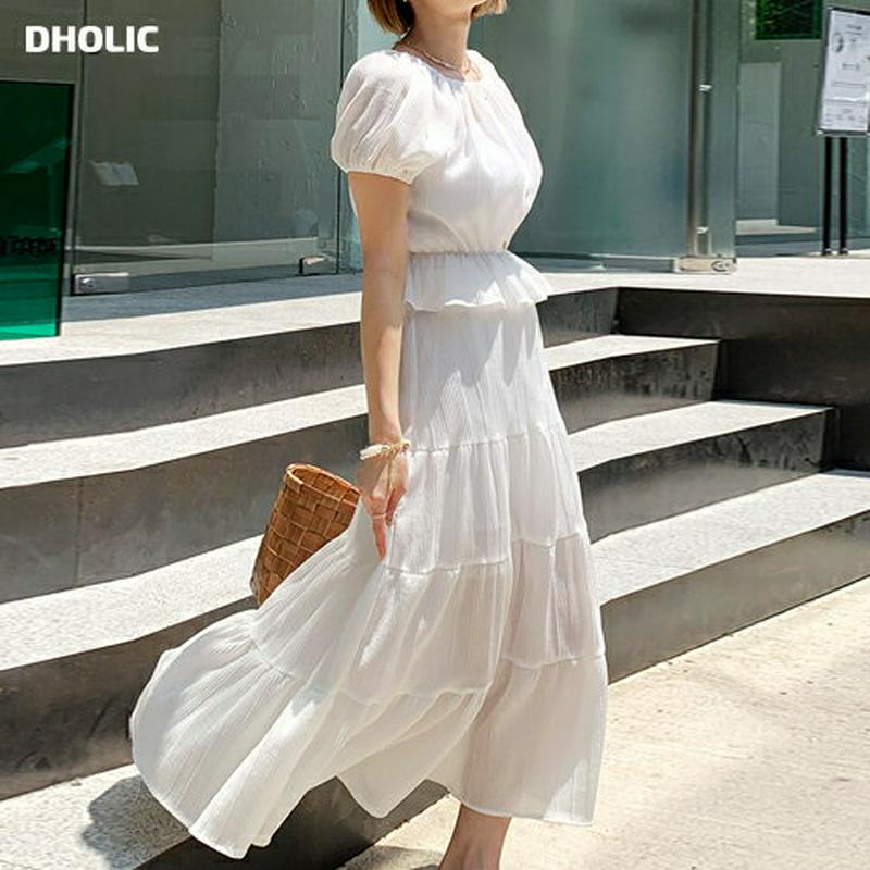 【新作10%OFF】ボタンパフブラウス&ティアードスカートSET・全2色・t56409 レディース【ops】【韓国 ファッション