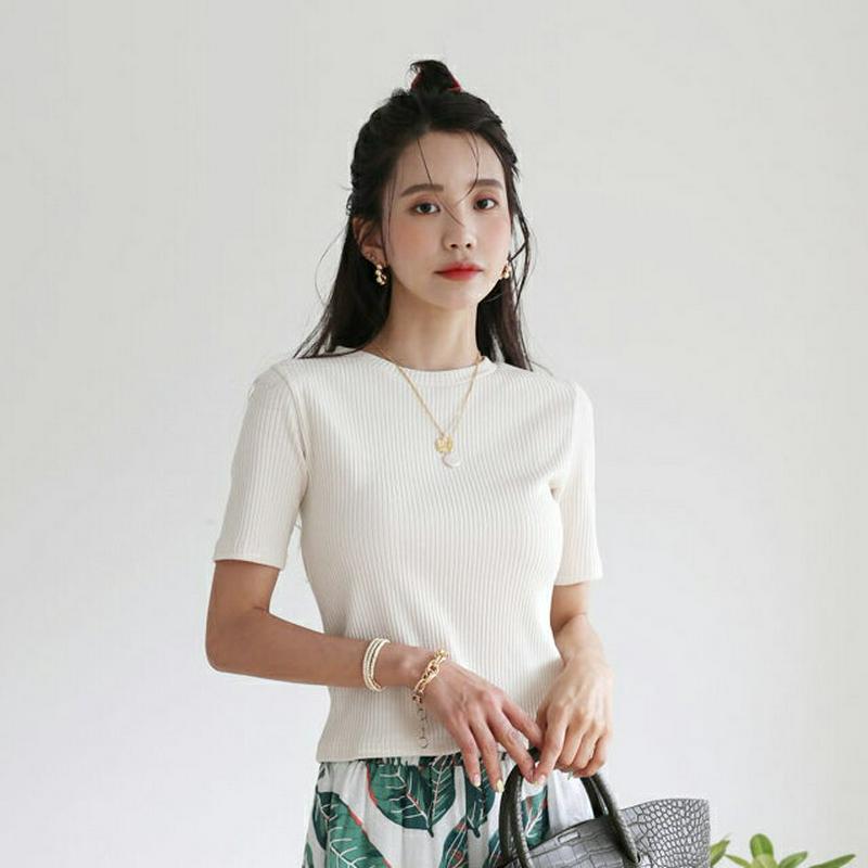 【新作10%OFF】バックスリットドロストTシャツ・全2色・t56401 レディース【tops】【韓国 ファッション トップス 