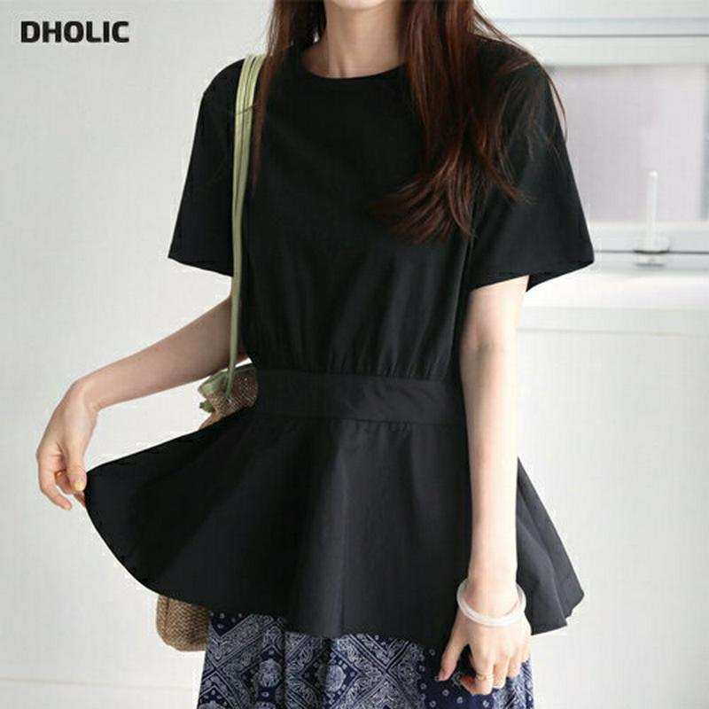 【新作10%OFF】バックスリットフレアTシャツ・全2色・t62918 レディース【tops】【韓国 ファッション トップス T