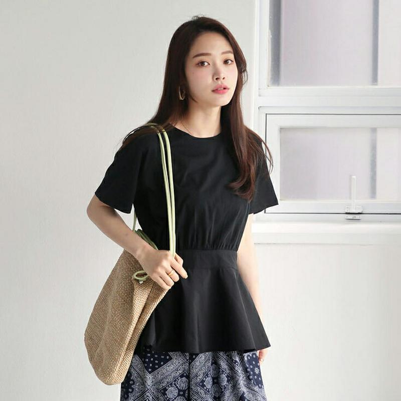 【新作10%OFF】バックスリットフレアTシャツ・全2色・t62918 レディース【tops】【韓国 ファッション トップス T