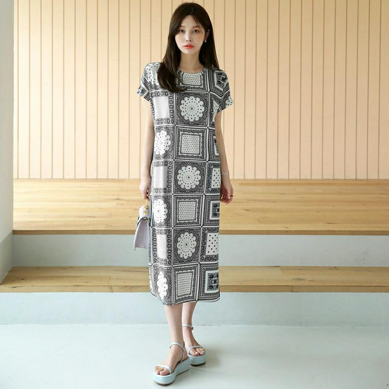 【新作10%OFF】バックリボンペイズリーワンピース・全3色・b62929 レディース【ops】【韓国 ファッション ワンピース