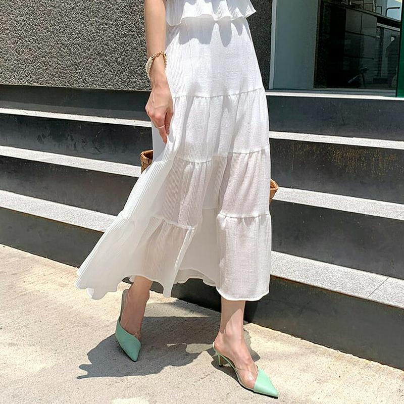 【新作10%OFF】ティアードスカート・全2色・t56419 レディース【sk】【韓国 ファッション スカート ロング ロングス