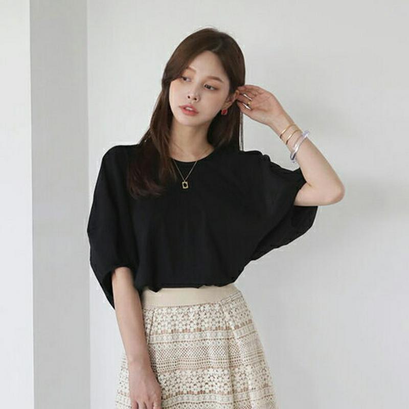 【新作10%OFF】ドルマンパフTシャツ・全3色・t63002 レディース【tops】【韓国 ファッション トップス Tシャツ 