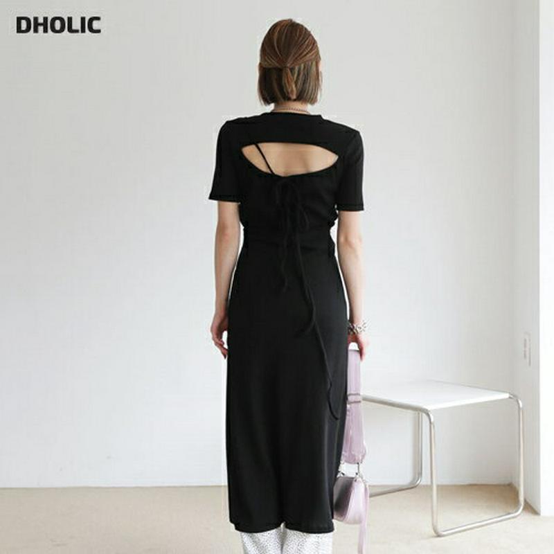 【新作10%OFF】バックスリットドロストTシャツ&ラップワンピースSET・全2色・t56420 レディース【ops】【韓国 フ