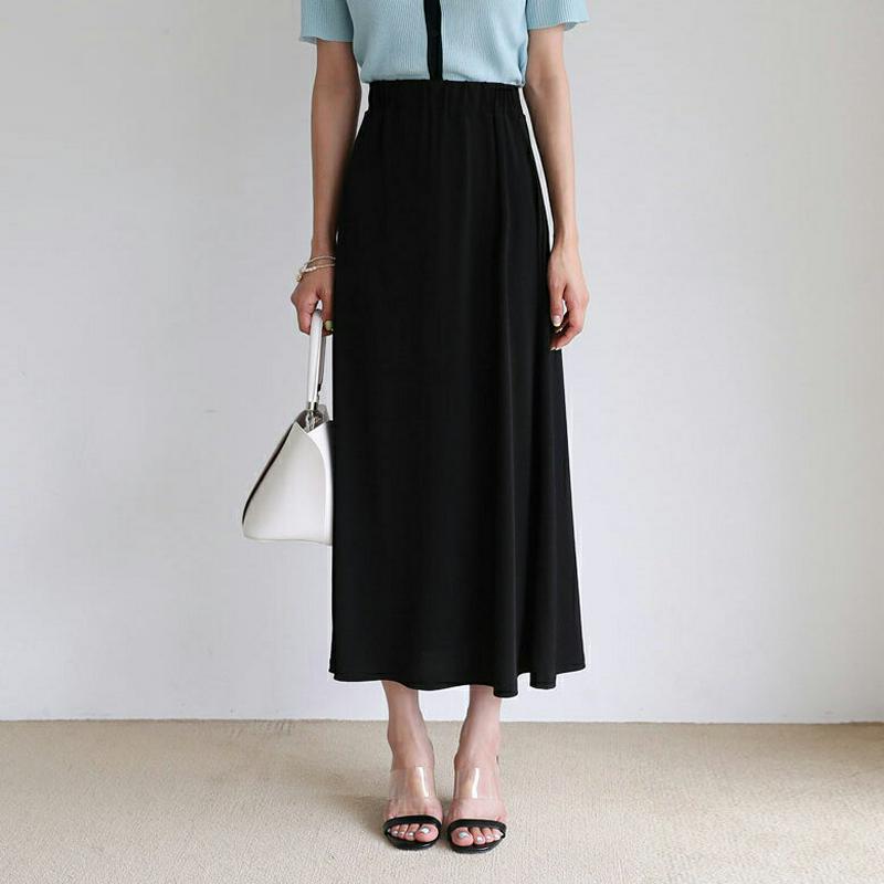 【新作10%OFF】フレアストレッチスカート・全2色・b56427 レディース【sk】【韓国 ファッション　ボトムス　ロング　ロ