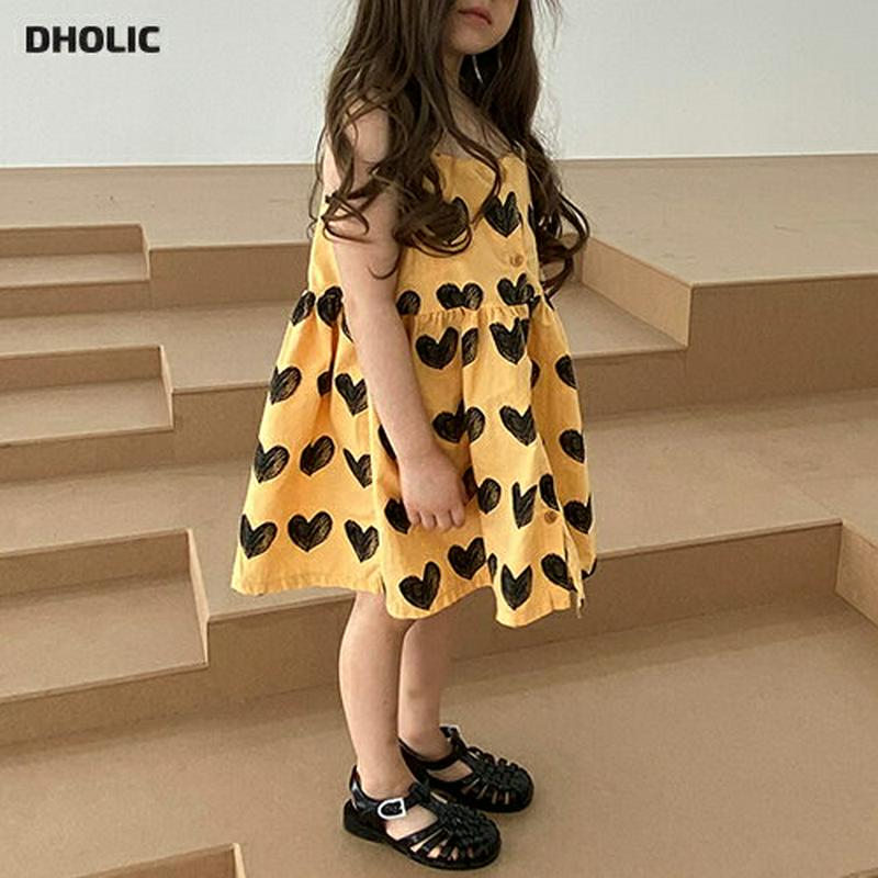 【新作10%OFF】ハート柄キャミソールワンピース・u03901 キッズ【3~8才】【ops】【ワンピース ミディ丈 ミディワン