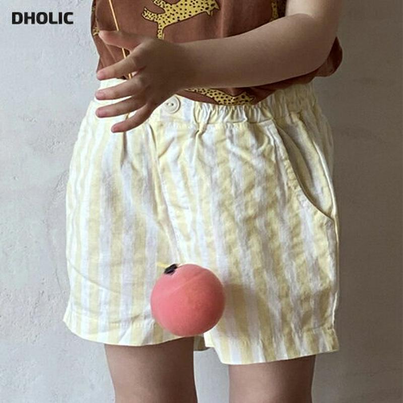 【新作10%OFF】リネン混ストライプショートパンツ・u03987 キッズ【3~8才】【pt】【ショートパンツ 短パン ズボン 